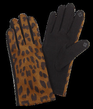 Brown Leopard Tech Gloves Adult One Size